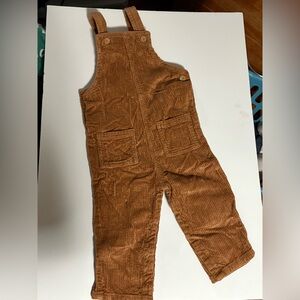 LC little co orangic cotton corduroy overalls brown 2t